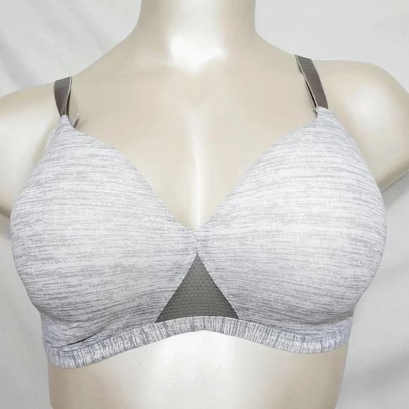 SMALL Hanes G521 HB21 Oh So Light Comfort Wireless Wire Free Bra Gray NWT - Picture 1 of 5